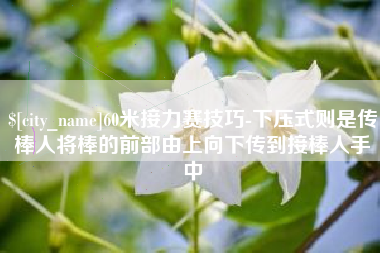 玉田60米接力赛技巧-下压式则是传棒人将棒的前部由上向下传到接棒人手中