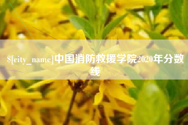 玉田中国消防救援学院2020年分数线